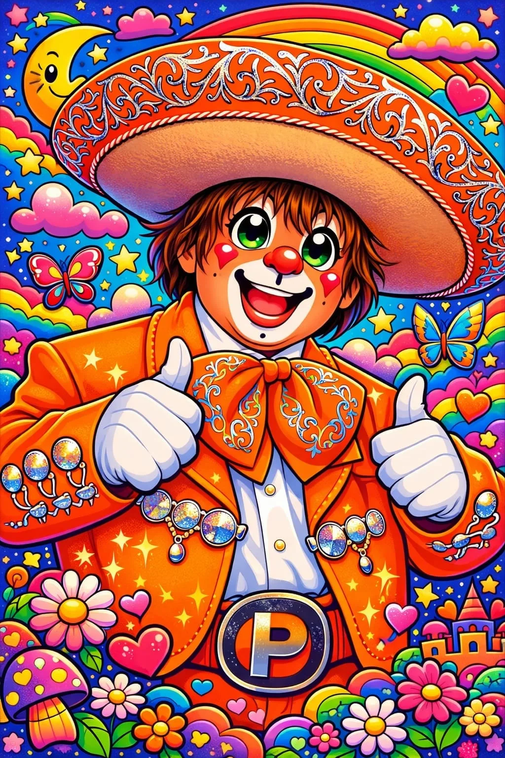 Ilustración de Peluquín con temática mexicana